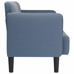 Blaues Cord Zweisitzer-Sofa, 109 cm