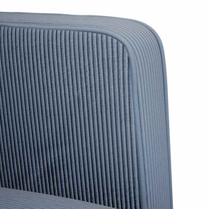 Blaues Cord Zweisitzer-Sofa, 109 cm