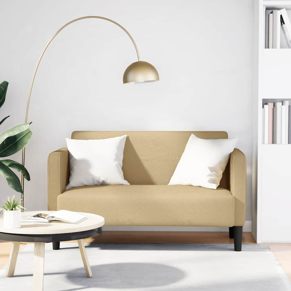 Graugrünes Cord Zweisitzer Sofa 109 cm