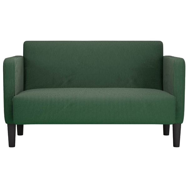 Dunkelgrünes Cord Zweisitzer Sofa 109 cm