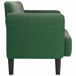 Dunkelgrünes Cord Zweisitzer Sofa 109 cm