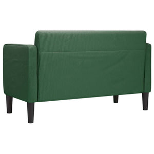 Dunkelgrünes Cord Zweisitzer Sofa 109 cm