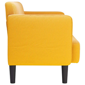 vidaXL Canapé deux places jaune clair 109 cm en velours côtelé