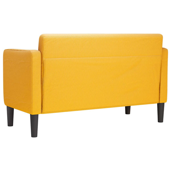 vidaXL Canapé deux places jaune clair 109 cm en velours côtelé