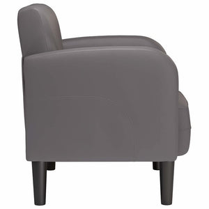 Grauer Sessel mit Armlehnen Kunstleder 54cm