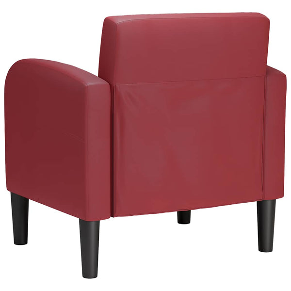Sessel Weinrot Kunstleder Armlehnen 54cm