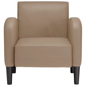 Sessel Cappuccino-Braun Kunstleder Armlehnen 54 cm