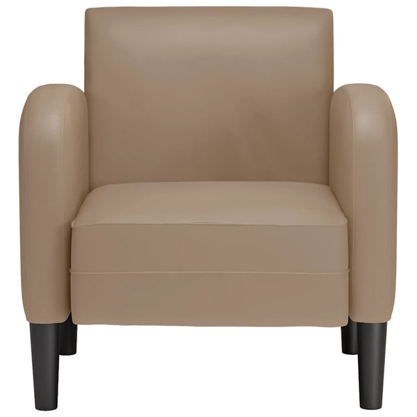 Sessel Cappuccino-Braun Kunstleder Armlehnen 54 cm