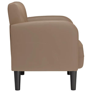 Sessel Cappuccino-Braun Kunstleder Armlehnen 54 cm
