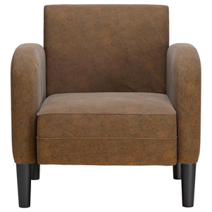 Sessel Braun Kunstleder Armlehnen 54cm