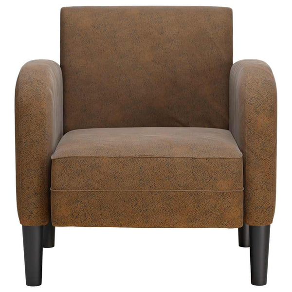 Sessel Braun Kunstleder Armlehnen 54cm