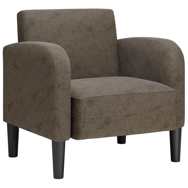 Sessel Dunkelgrau Kunstleder Armlehnen 54 cm