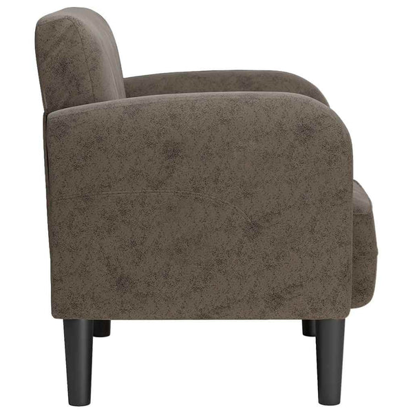 Sessel Dunkelgrau Kunstleder Armlehnen 54 cm