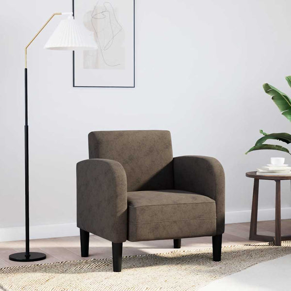 Sessel Dunkelgrau Kunstleder Armlehnen 54 cm