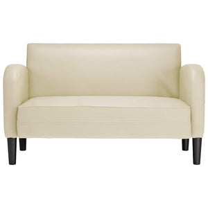 Creme Zweisitzer Sofa Kunstleder 110 cm