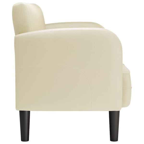 Creme Zweisitzer Sofa Kunstleder 110 cm