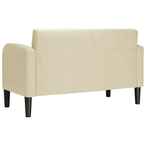 Creme Zweisitzer Sofa Kunstleder 110 cm
