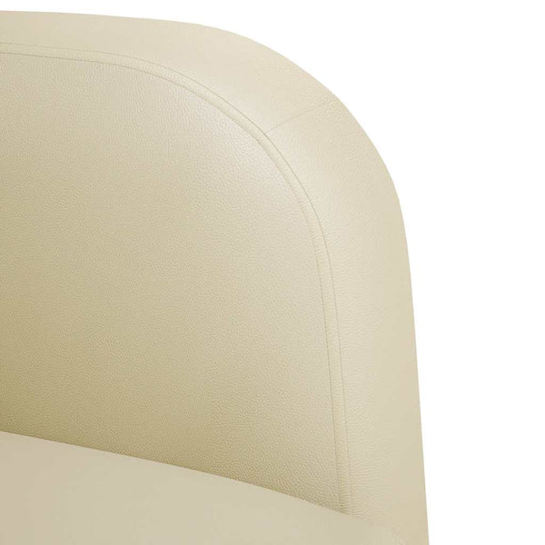 Creme Zweisitzer Sofa Kunstleder 110 cm