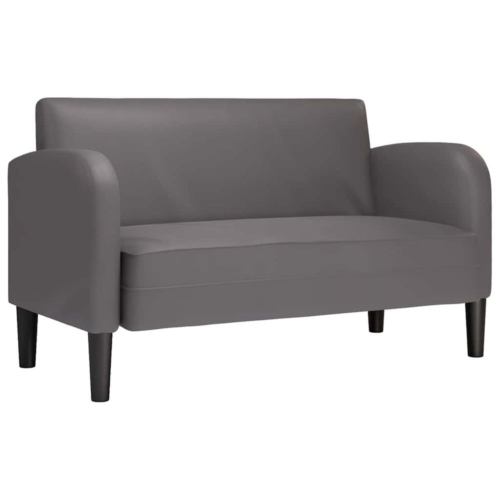 Graues Zweisitzer-Sofa, 110 cm, Kunstleder