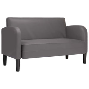 Graues Zweisitzer-Sofa, 110 cm, Kunstleder