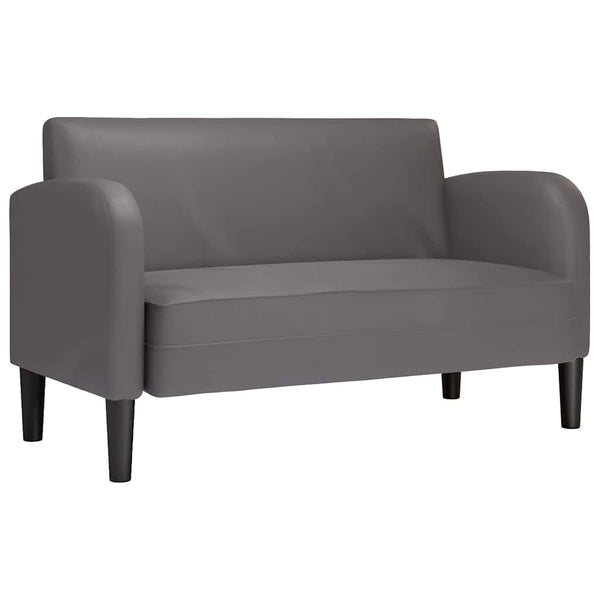 Graues Zweisitzer-Sofa, 110 cm, Kunstleder