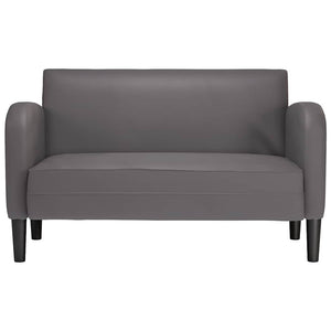 Graues Zweisitzer-Sofa, 110 cm, Kunstleder
