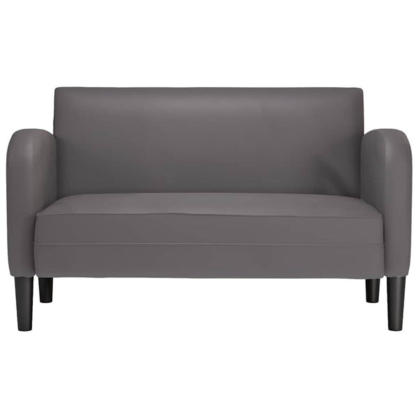 Graues Zweisitzer-Sofa, 110 cm, Kunstleder
