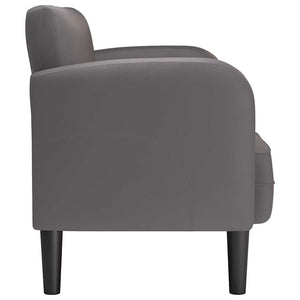 Graues Zweisitzer-Sofa, 110 cm, Kunstleder