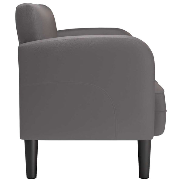 Graues Zweisitzer-Sofa, 110 cm, Kunstleder