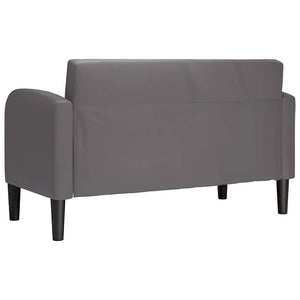 Graues Zweisitzer-Sofa, 110 cm, Kunstleder