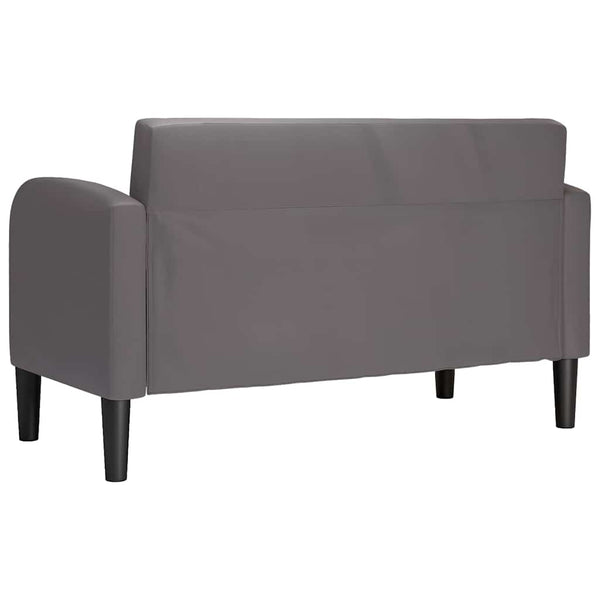 Graues Zweisitzer-Sofa, 110 cm, Kunstleder