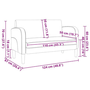 Graues Zweisitzer-Sofa, 110 cm, Kunstleder