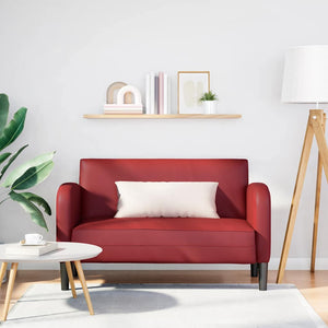 Weiches Zweisitzer-Sofa Weinrot Kunstleder 110cm