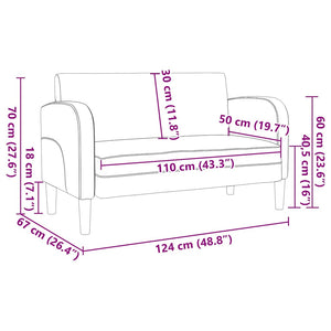 Zweisitzer Sofa Cappuccino-Braun Kunstleder 110cm