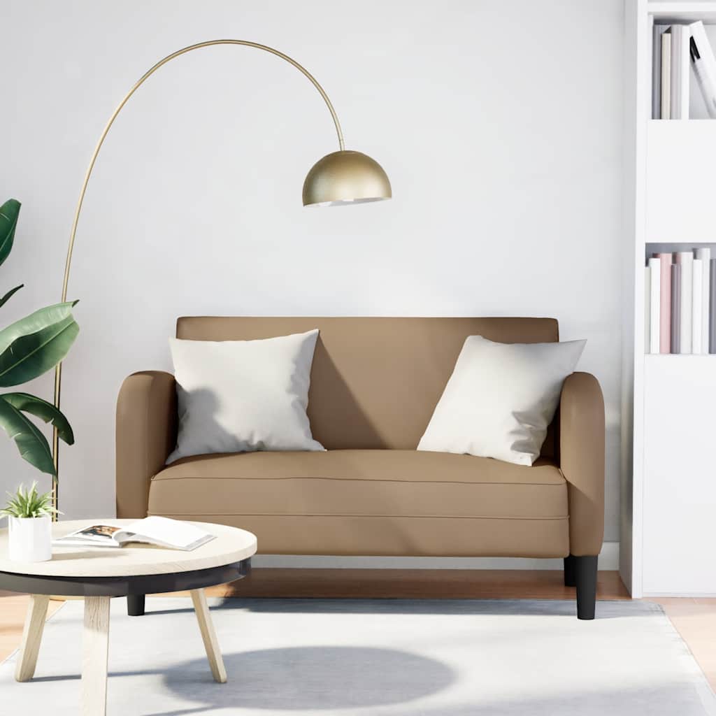 Zweisitzer Sofa Cappuccino-Braun Kunstleder 110cm