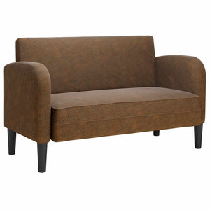vidaXL Canapé à deux places Marron 110 cm Similicuir