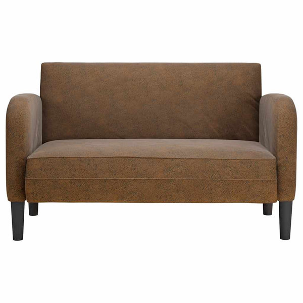 vidaXL Canapé à deux places Marron 110 cm Similicuir