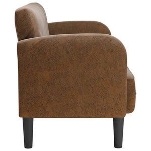 vidaXL Canapé à deux places Marron 110 cm Similicuir