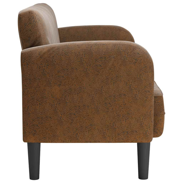 vidaXL Canapé à deux places Marron 110 cm Similicuir