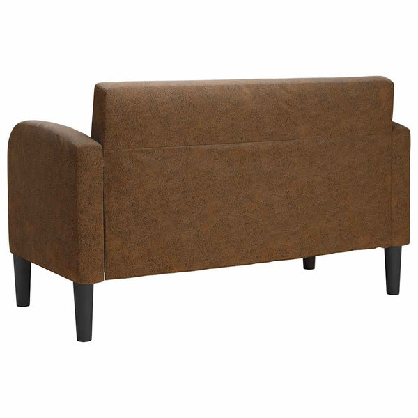 vidaXL Canapé à deux places Marron 110 cm Similicuir