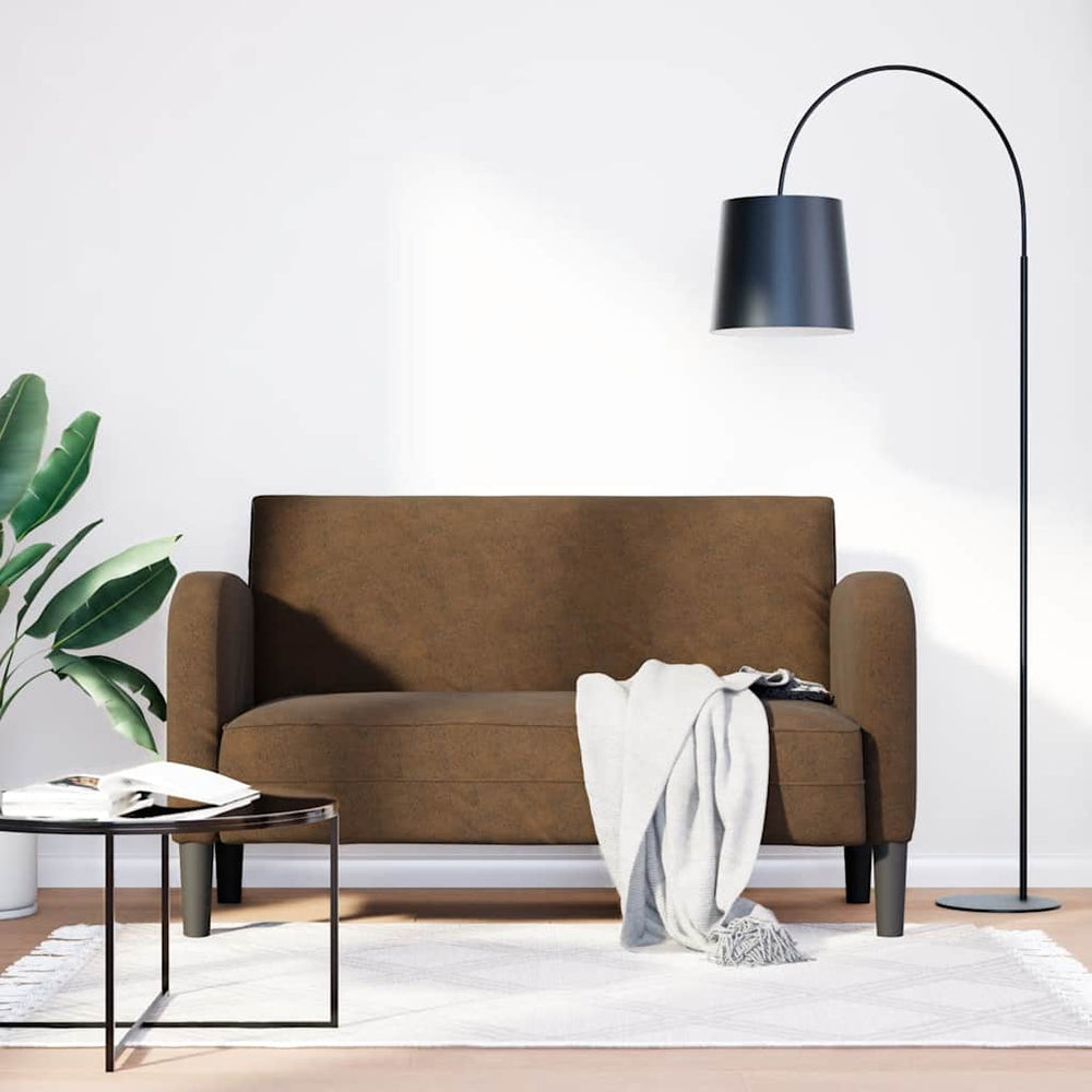 Braunes Zweisitzer Sofa Kunstleder 110cm
