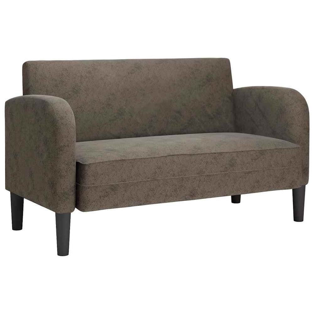 Dunkelgraues Kunstleder Zweisitzer Sofa 110cm