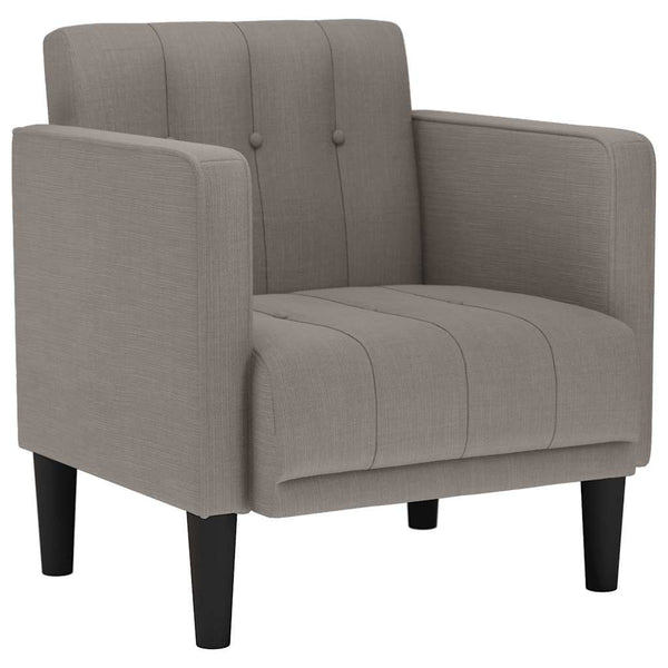 Sessel Taupe Stoff Armlehnen 53 cm