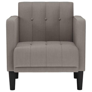 Sessel Taupe Stoff Armlehnen 53 cm