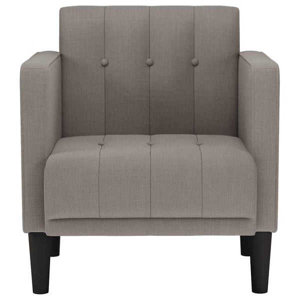 Sessel Taupe Stoff Armlehnen 53 cm