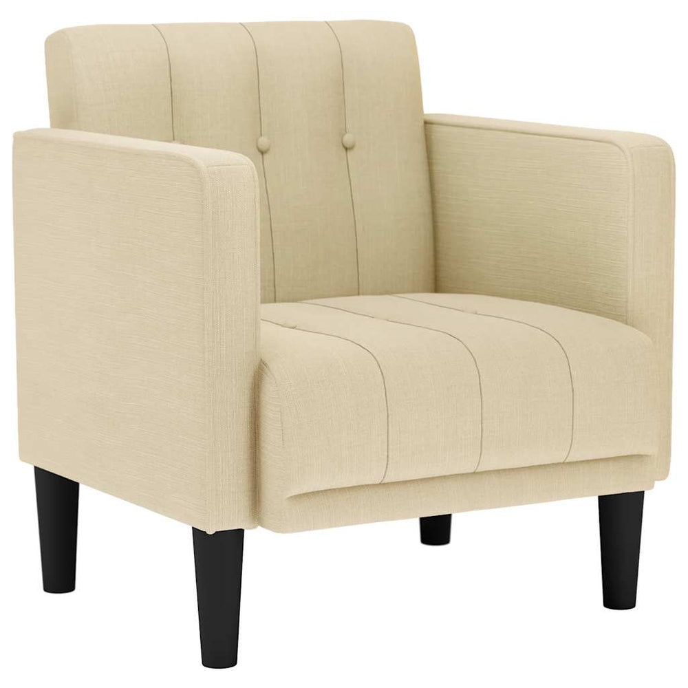 Sessel Creme Stoff Armlehnen 53 cm