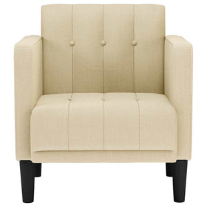 Sessel Creme Stoff Armlehnen 53 cm