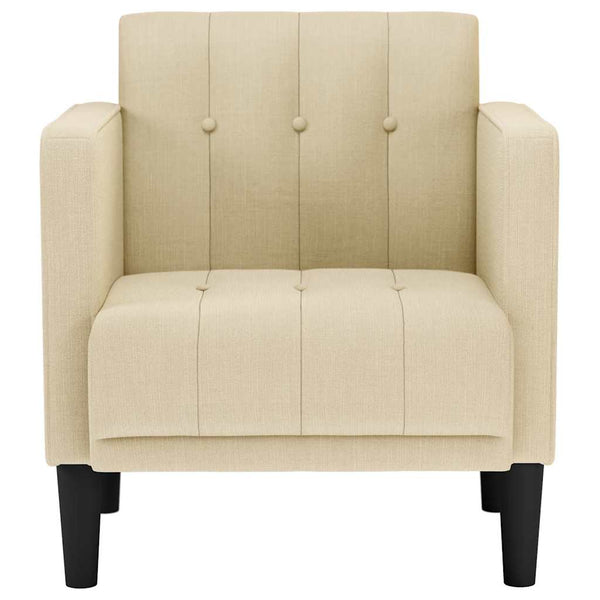 Sessel Creme Stoff Armlehnen 53 cm