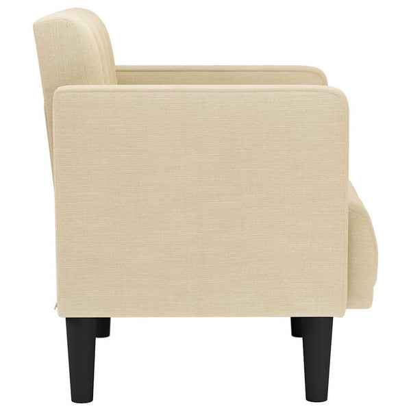 Sessel Creme Stoff Armlehnen 53 cm