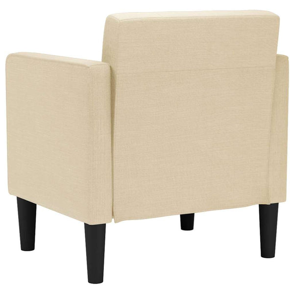 Sessel Creme Stoff Armlehnen 53 cm